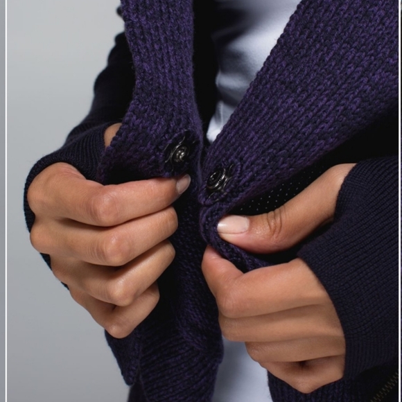 lululemon athletica wrap It Up Sweater Deep Purple Cardigan - Picture 4 of 15